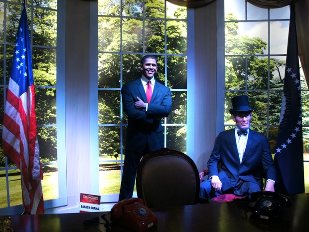 No museu de cera, personalidades como o presidente Barack Obama, atores, músicos e personagens se espalham por 16 ambientes (Foto: Fabiula Wurmeister / G1)
