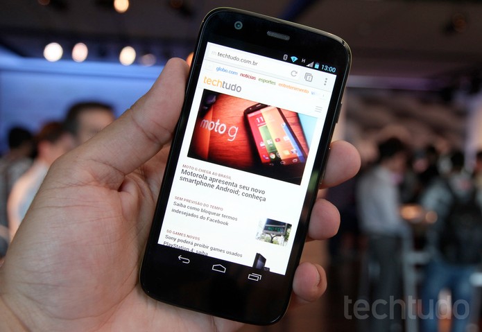 Moto G tem tela de 4,5 polegadas (Foto: Allan Melo/TechTudo) Moto G tem tela de 4,5 polegadas (Foto: Allan Melo/TechTudo)