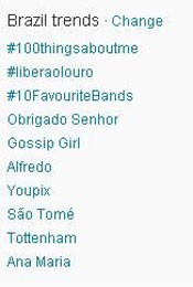 Trending Topics no Brasil às 12h07  (Foto: Reprodução)