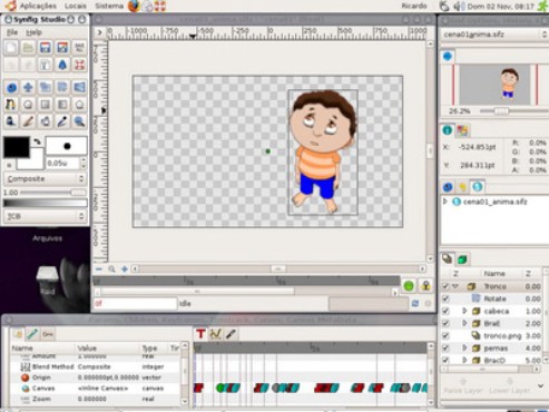 screenshot de Synfig Studio