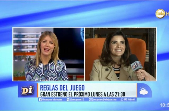 Vanessa Giácomo dá entrevista à TV uruguaia (Foto: Reprodução)