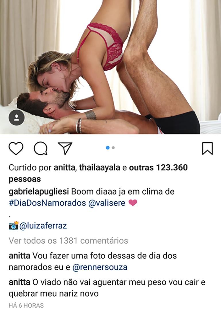 Anitta comenta em foto de Gabriela Pugliesi (Foto: reprodução/Instagram)