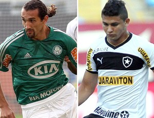 Barcos e Elkeson, Palmeiras x Botafogo (Foto: Editoria de Arte / Globoesporte.com)