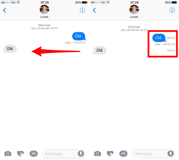Como ver a hora das mensagens no iMessage (Foto: Reprodução/Lucas Mendes)
