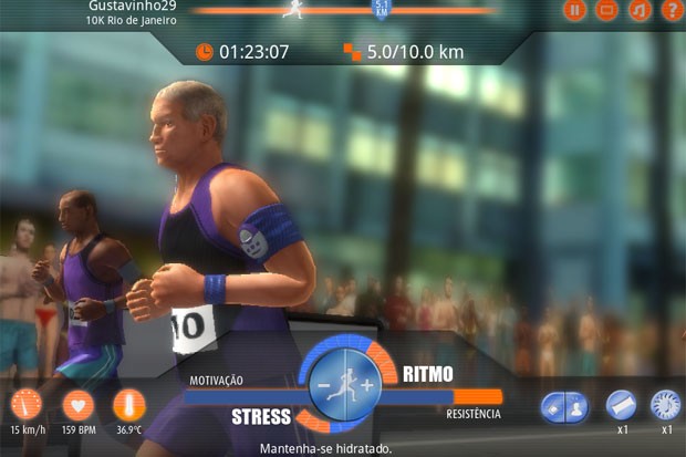 Cena de 'Game Eu Atleta', que simula corridas de rua do Brasil (Foto: Reprodução)
