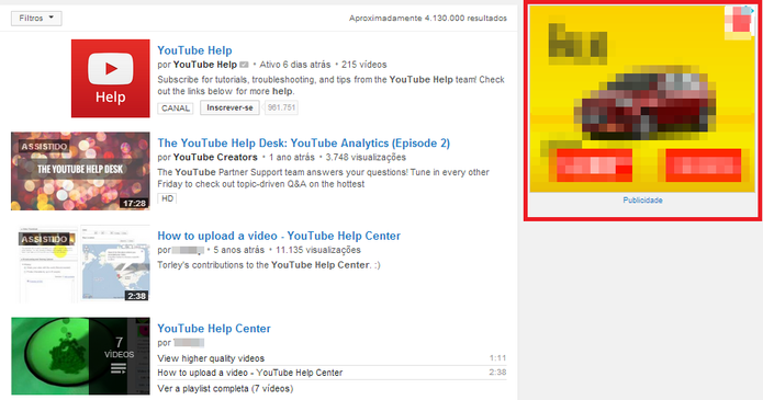 YouTube é mais invadido por banners e propagandas do que seu concorrente, o Vimeo (Foto: Reprodução/Paulo Finotti)