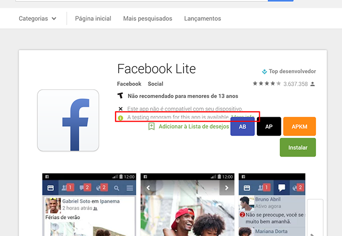 Toolbox for Google Play Store mostra quando aplicativo possui versão beta (Foto: Reprodução/Elson de Souza)