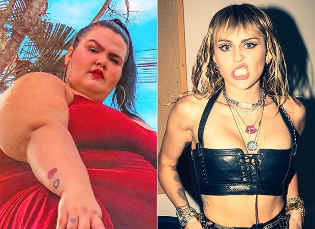 Thais Carla e Miley Cyrus (Foto: Reprodução/ Instagram) Thais Carla e Miley Cyrus (Foto: Reprodução/ Instagram)