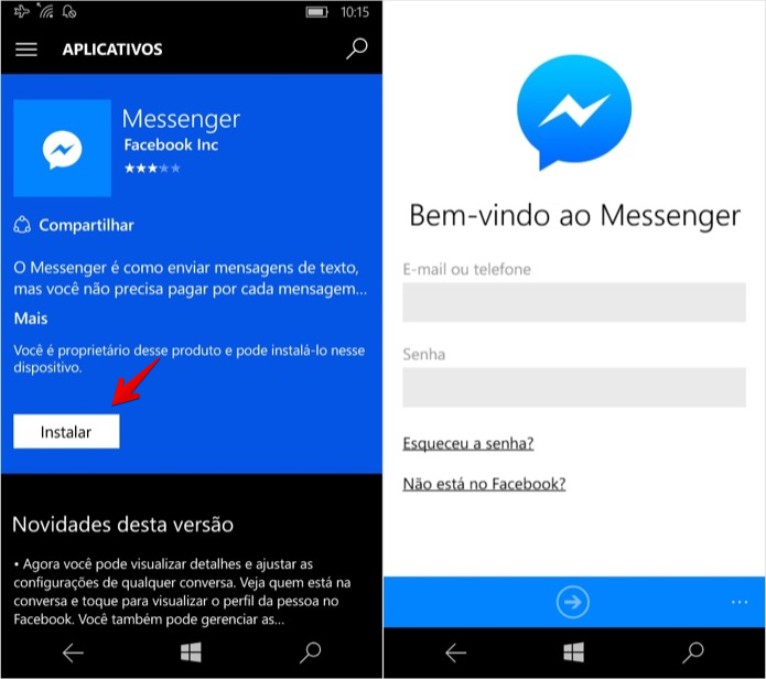 Reinstale o Facebook Messenger (Foto: Reprodução/Helito Bijora)
