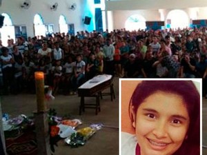 Andressa Caroline Fontes, de 16 anos, morta a tiros em uma escola na cidade de José da Penha, RN (Foto: Arquivo Pessoal e Carlos Adams )