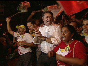 Luciano Rezende comemora eleição em Vitória (Foto: Reprodução / TV Gazeta)