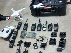 Equipamentos de aviação foram apreendidos com quadrilha (Foto: Polícia Civil / Divulgação)