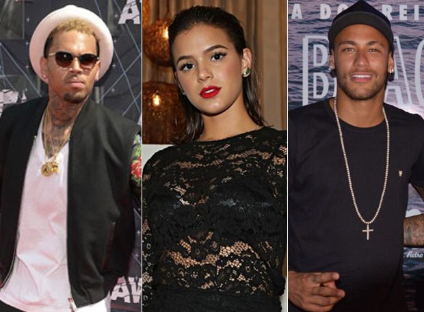 Chris Brown, Bruna Marquezine, Neymar (Foto: Reuters/EGO)