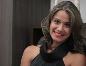 Izabela Araújo, estudante de radiologia, que deu um beijo no Fred do Fluminense (Foto:  Maurício Paulucci)