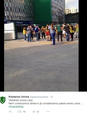 Após eliminar Corinthians, torcida do Guaraní-PAR visita Arena do Palmeiras