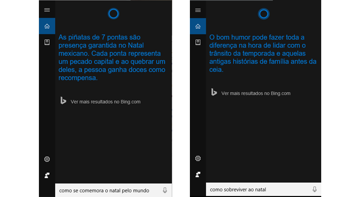 Cortana responde a perguntas sobre o Natal pelo mundo (Foto: Reprodução/Windows)