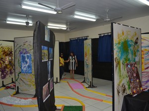 I Exposição de arte e sensações – recriando Portinari ocorre no Centro de Apoio Pedagógico às Pessoas com Deficiências Visuais (Foto: Emily Costa/G1)