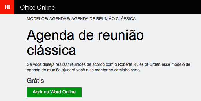 Usando modelo no Word Online (Foto: Reprodução/Helito Bijora)