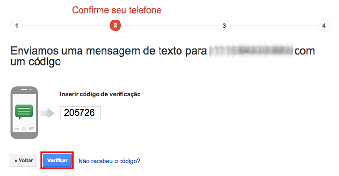 Digite o código recebido (Foto: Reprodução/Paulo Alves)
