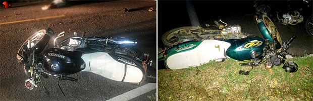 Em Felipe Guerra, motocicletas colidiram de frente; os dois condutores morreram (Foto: Divulgação/PM)