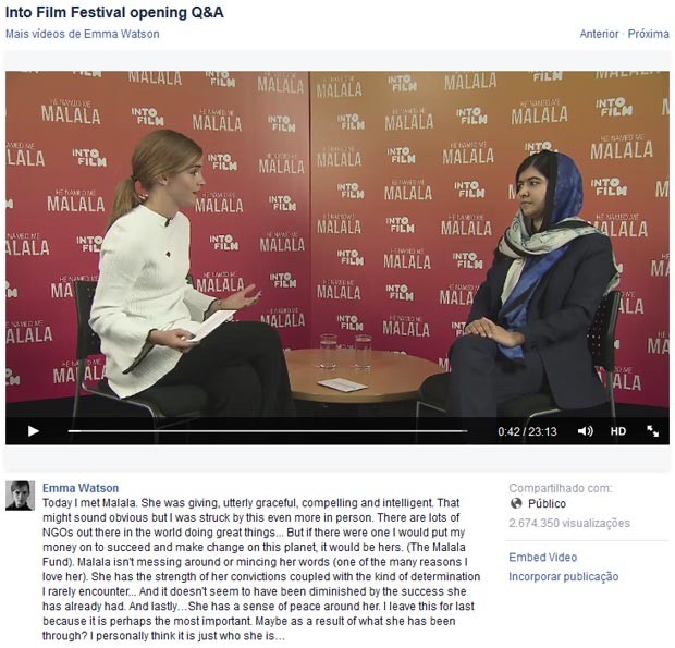 G1 Feminismo é Uma Outra Palavra Para Igualdade Diz Malala A Emma Watson Notícias Em Educação 0965