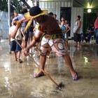Chuva alaga abrigo de índios que deixaram museu no Rio (João Bandeira de Mello/ G1)