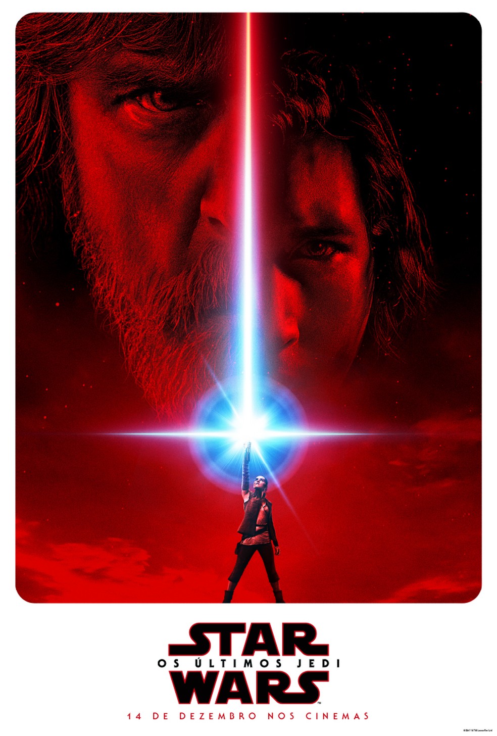 Luke Skywalker, Kylo Ren e Rey são os destaques do primeiro pôster de 'Star Wars: Os últimos Jedi' (Foto: Divulgação/Disney)