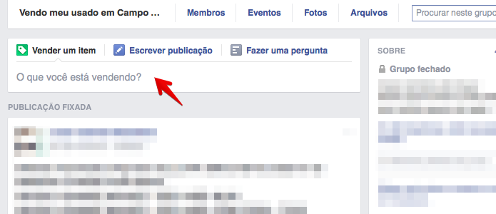 Anunciando um produto no grupo (Foto: Reprodução/Helito Bijora)