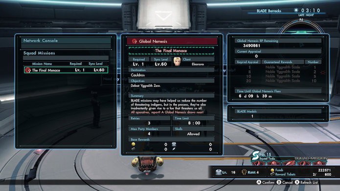 Xenoblade Chronicles X: missões online são renovadas periodicamente (Foto: Reprodução/Victor Teixeira)
