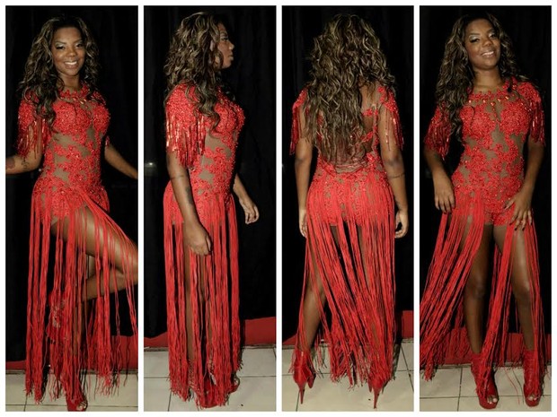 Ludmilla com look de 80 mil para ser coroada como musa do Salgueiro (Foto: Isac Luz/EGO)
