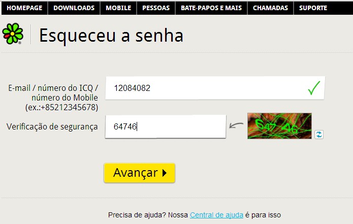 Sistema ajuda a recuperar senha do usuário (foto: Reprodução/João Kurtz)
