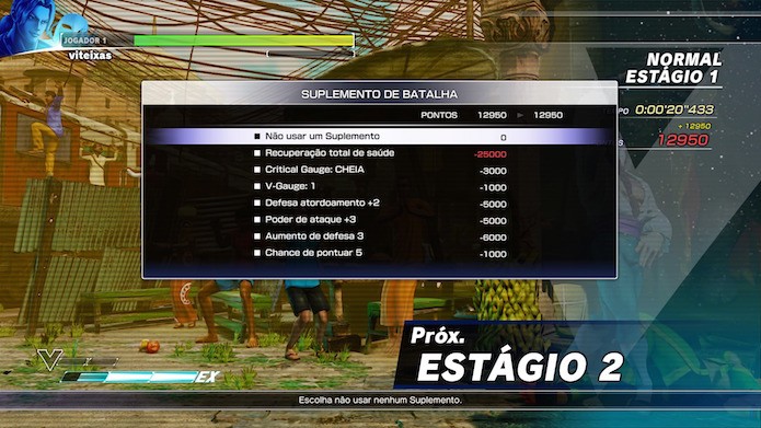 Street Fighter V: use Suplementos de Batalha entre os confrontos (Foto: Reprodução/Victor Teixeira)