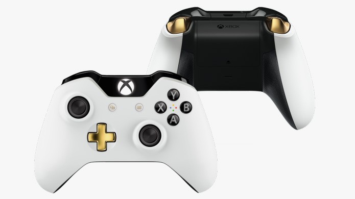 Joystick Lunar White do Xbox One traz uma bela combinação de preto e branco com detalhes em dourado (Foto: Divulgação)