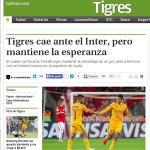 Internacional x Tigres Inter Libertadores imprensa mexicana la aficion (Foto: Reprodução)
