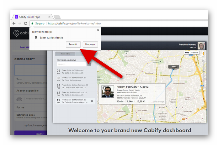Permita que o Cabify saiba a sua localização (Foto: Felipe Alencar/TechTudo)