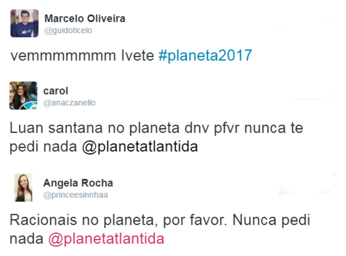 tweets planeta (Foto: Reprodução/Twitter)