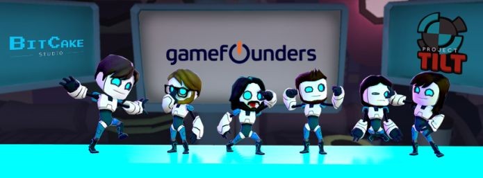 Desenvolvedores do BitCake transformados em robôs de Project Tilt. Montagem em homenagem ao contato com a GameFounders na Estônia (Foto: Divulgação)