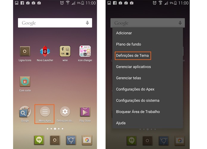 Instale o Apex Launcher e acesse as configurações (Foto: Reprodução/Barbara Mannara)