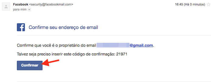 Confirmando o e-mail recebido pelo Facebook que confirma o novo endereço de e-mail adicionando (Foto: Reprodução/Marvin Costa) (Foto: Confirmando o e-mail recebido pelo Facebook que confirma o novo endereço de e-mail adicionando (Foto: Reprodução/Marvin Costa)) Confirmando o e-mail recebido pelo Facebook que confirma o novo endereço de e-mail adicionando (Foto: Reprodução/Marvin Costa) (Foto: Confirmando o e-mail recebido pelo Facebook que confirma o novo endereço de e-mail adicionando (Foto: Reprodução/Marvin Costa))