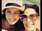 Carolina Ferraz curte praia com a filha, Valentina
