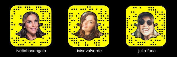 Snapcode: Ivete Sangalo, Isis Valverde e Julia Faria (Foto: Reprodução)
