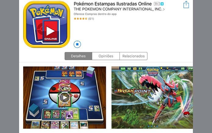 No iPad basta procurar por Pokémon TCG e fazer o download (Foto: Reprodução/Murilo Molina)