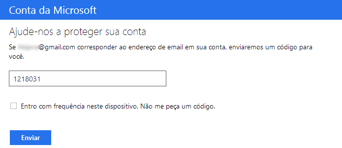 Digite o código de confirmação (Foto: Reprodução/Helito Bijora)