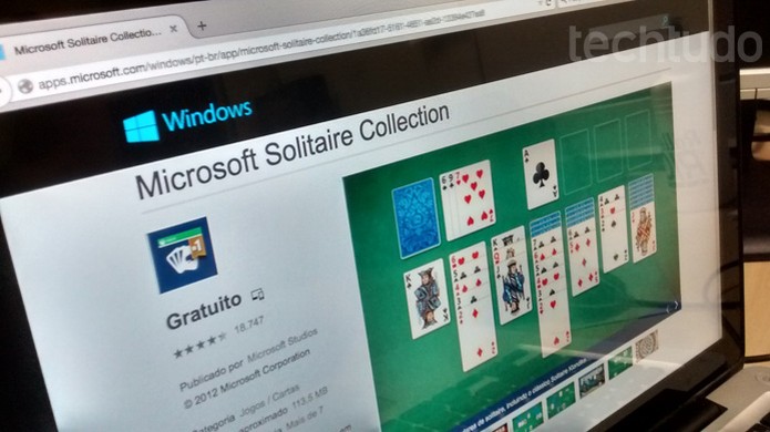 Solitaire, o famoso Paciência, vai voltar pré-instalado no Windows 10 (Foto: Melissa Cruz / TechTudo)