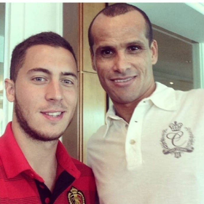 Hazard é outro a publicar foto com Rivaldo (Foto: Reprodução)