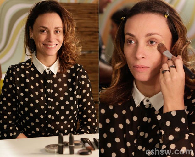 A atriz prefere maquiagem leve sem uso de base para pele. (Foto: Fábio Rocha / TV Globo)