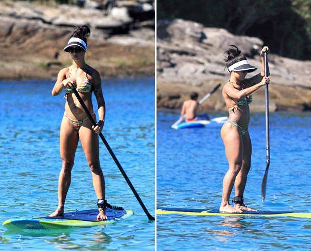 Aline Riscado arrasa no stand-up paddle (Foto: Manoel Campos)