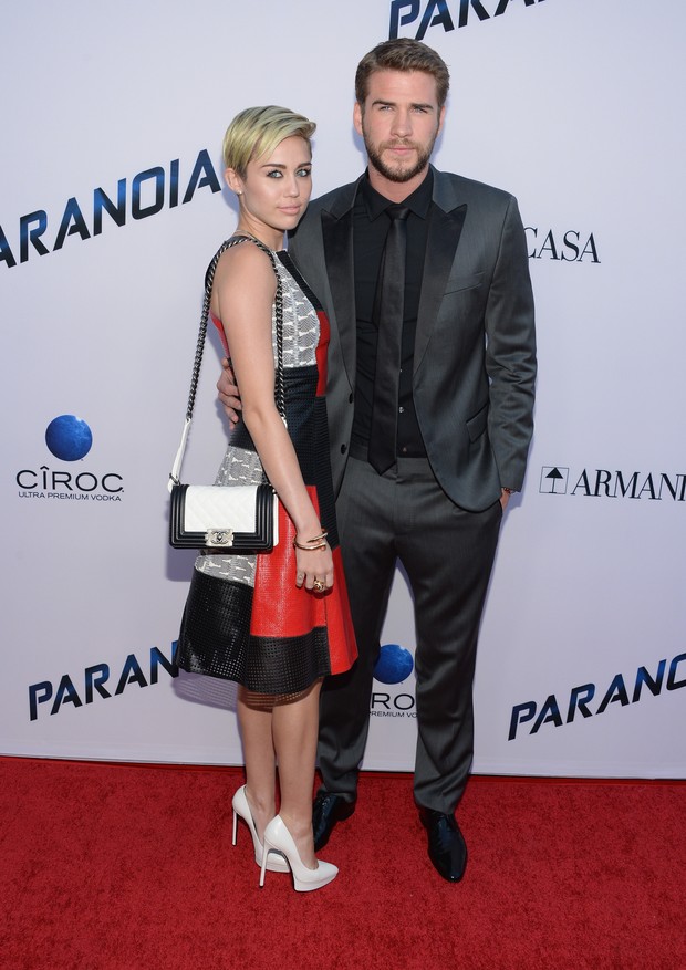 Miley Cyrus e Liam Hemsworth (Foto: Agência/ AFP)