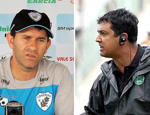 montagem técnicos Claudio Tencati e Marquinhos Santos Londrina x Coritiba (Foto: Editoria de Arte / Globoesporte.com)
