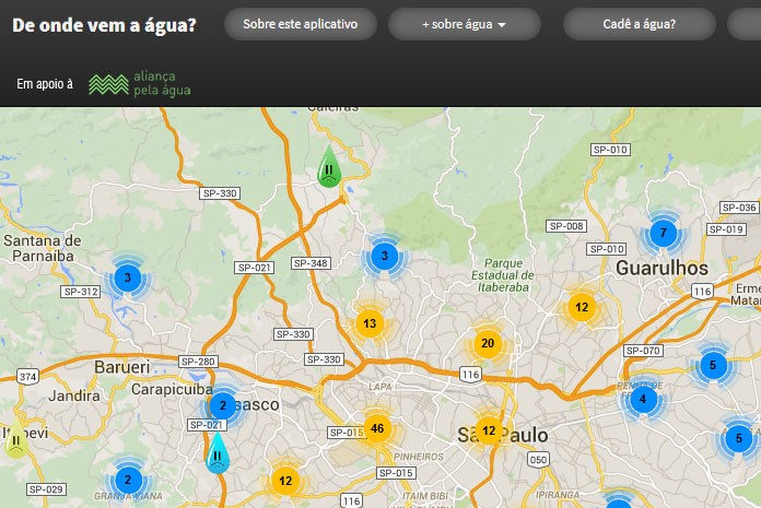 Aplicativo permite indicar pontos onde há falta d'água em São Paulo